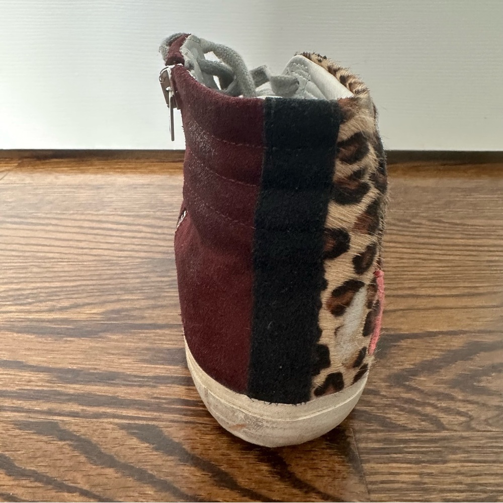 Golden Goose GGDB Slide Sneakers Snakeskin High Top Leopard Print Suede Sz 36 - Picture 12 of 16